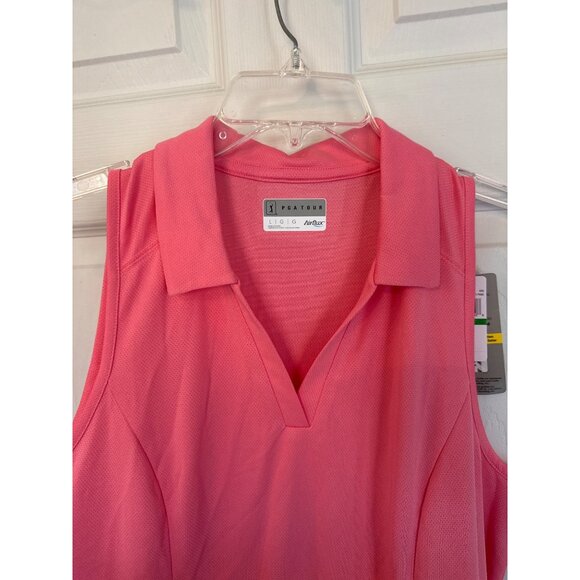 PGA Tour Airflux Pink Sleeveless 50 UPF Gold Mini Dress Large NWT - Picture 7 of 7